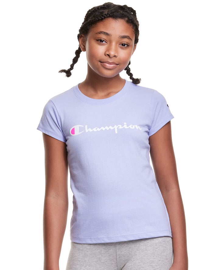 Camiseta Champion Niña - Tee Script Logo ( Moradas Claro ) 4258369-TF